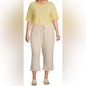 NWT Westbound Women's The Island Crop Mid Rise Wide Leg White Pants 1X